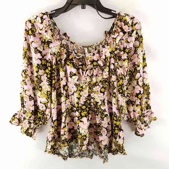 Free People Tops - Free People Multi-colored Floral Blouse
